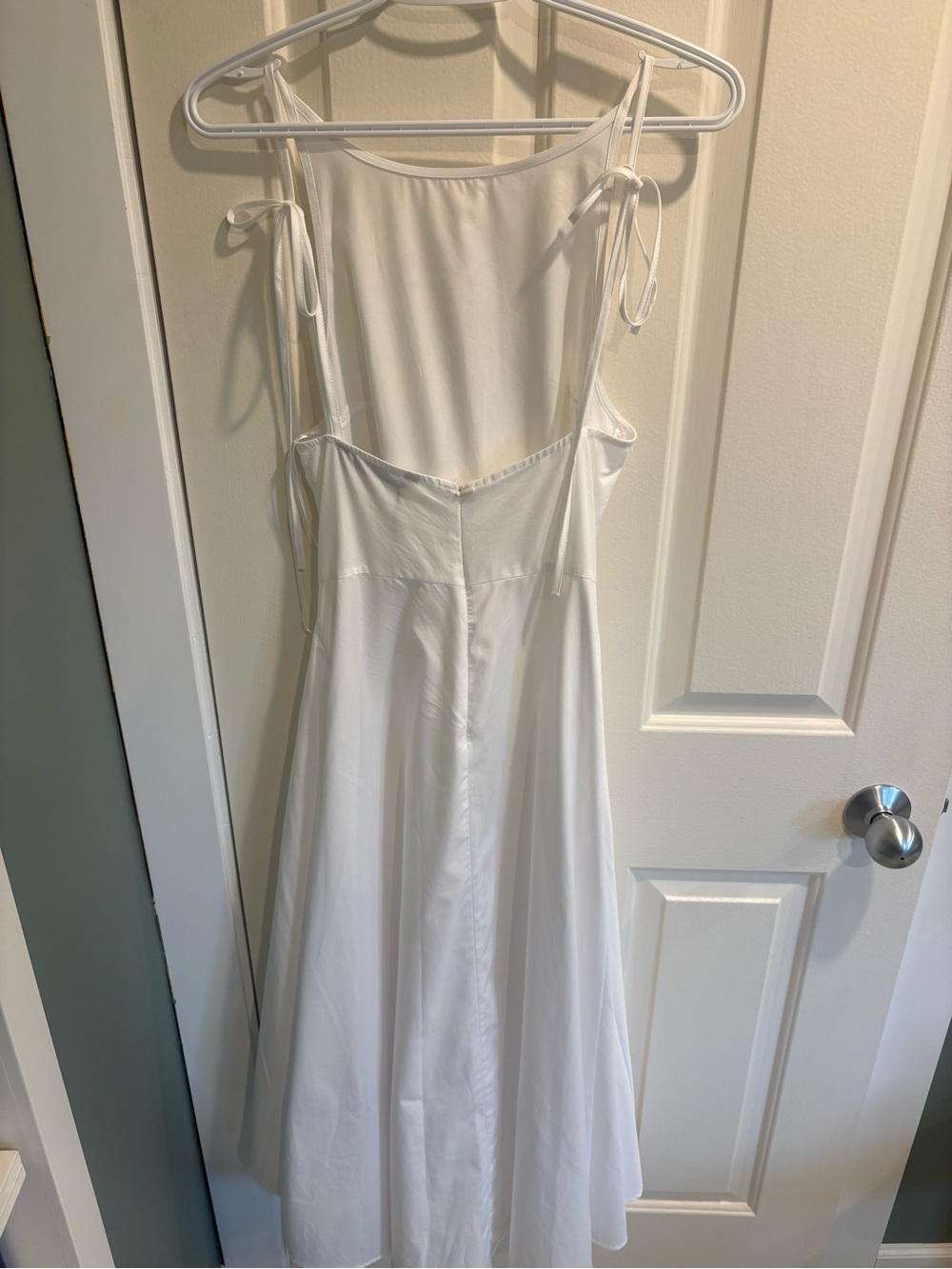 Zara White Tie-Strap Maxi Dress